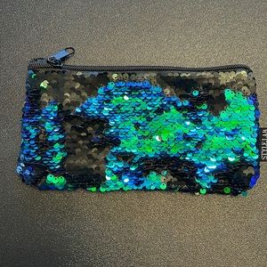 Sequin zip pouch